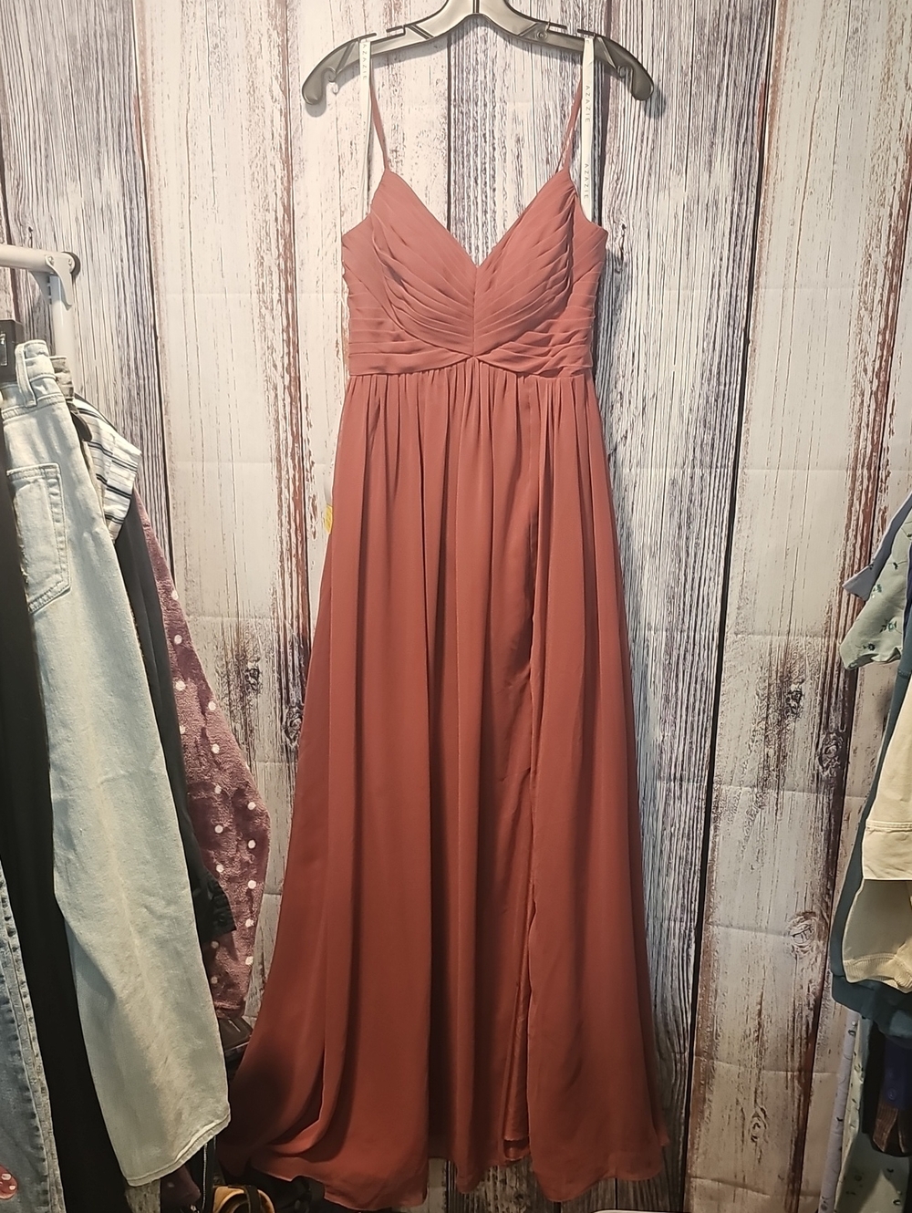 Azazie Dusty Rose Spaghetti-Strap Maxi Dress
